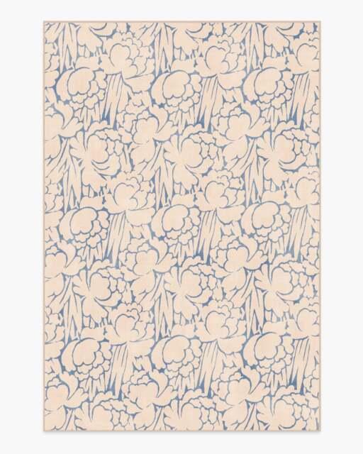 Corrine Cream & Slate Blue Flatwoven Rug - 185x275 - Machine Washable Area Rug - Kid & Pet Friendly - Indoor Rugs - Ruggable - image 1