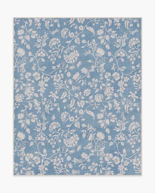 Brenna Slate Blue & Cream Rug - 245x305 - Machine Washable Area Rug - Kid & Pet Friendly - Indoor Rugs - Ruggable - image 1