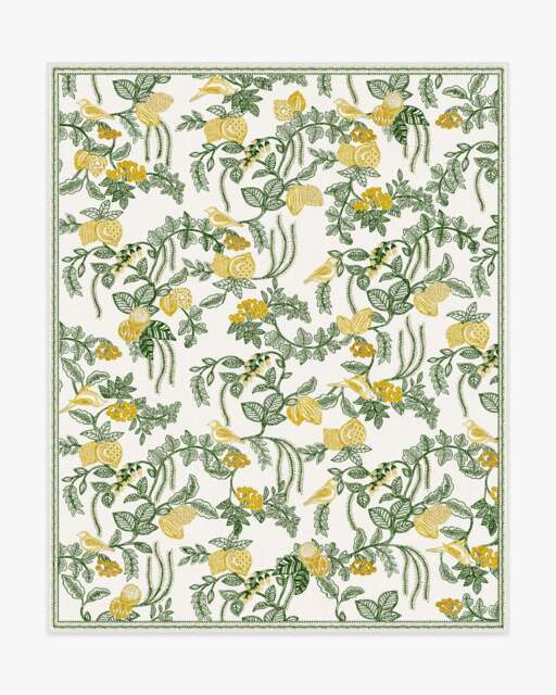 Heidi Green & Lemon Rug - 245x305 - Machine Washable Area Rug - Kid & Pet Friendly - Indoor Rugs - Ruggable - image 1