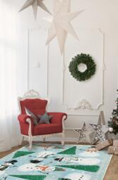 Snowy Soiree Frost Tufted Rug Teal - 75x215 - Machine Washable Area Rug - Kid & Pet Friendly - Indoor Rugs - Ruggable - thumbnail 2