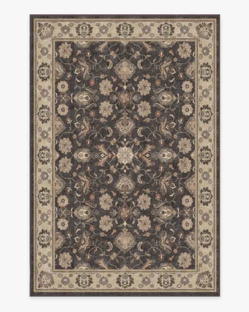Odette Dark Wood Flatwoven Rug Black - 185x275 - Machine Washable Area Rug - Kid & Pet Friendly - Indoor Rugs - Ruggable - image 1