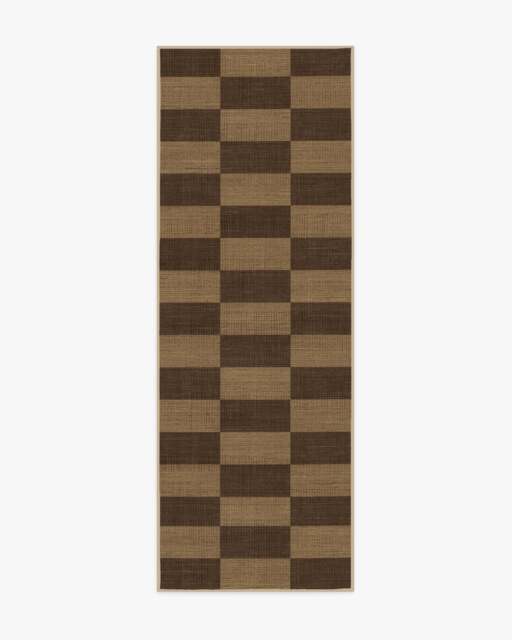 Yates Check Brown Re-Jute Rug by Architectural Digest - 75x215 - Machine Washable Area Rug - Kid & Pet Friendly - Indoor Rugs - Ruggable - image 1