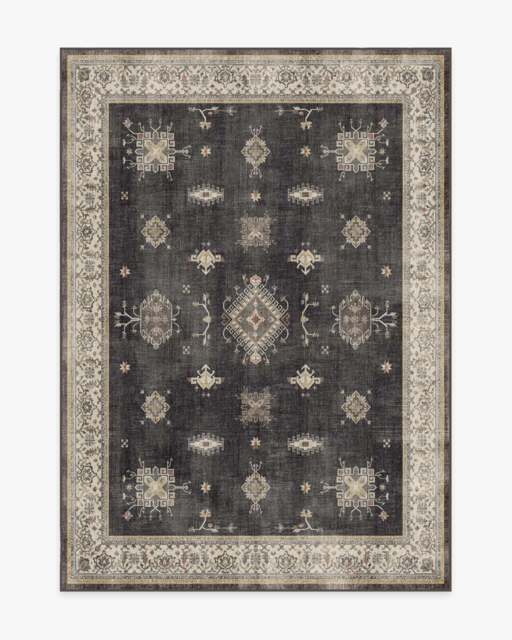 Verena Dark Wood Rug Black - 150x215 - Machine Washable Area Rug - Kid & Pet Friendly - Indoor Rugs - Ruggable - image 1