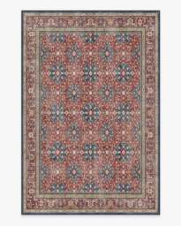 Alessia Royal Red Rug - 200x290 - Machine Washable Area Rug - Kid & Pet Friendly - Indoor Rugs - Ruggable - thumbnail 1
