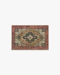 Santiago Camel & Scarlet Rug Red - 60x90 - Machine Washable Area Rug - Kid & Pet Friendly - Indoor Rugs - Ruggable - thumbnail 1