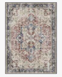 Kamran Royal Blue Rug - 305x425 - Machine Washable Area Rug - Kid & Pet Friendly - Indoor Rugs - Ruggable - thumbnail 1