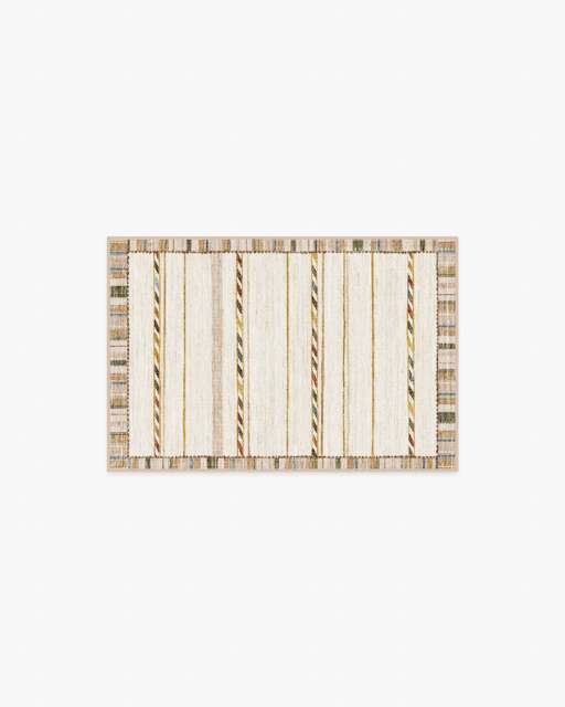 Hemma Cream & Brown Flatwoven Rug - 60x90 - Machine Washable Area Rug - Kid & Pet Friendly - Indoor Rugs - Ruggable - image 1