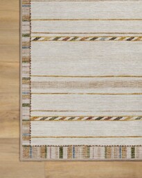 Hemma Cream & Brown Flatwoven Rug - 60x90 - Machine Washable Area Rug - Kid & Pet Friendly - Indoor Rugs - Ruggable - thumbnail 2