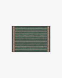 Fruit Stripe Spruce Green Flatwoven Rug by Morris & Co. - 60x90 - Machine Washable Area Rug - Kid & Pet Friendly - Indoor Rugs - Ruggable - thumbnail 1