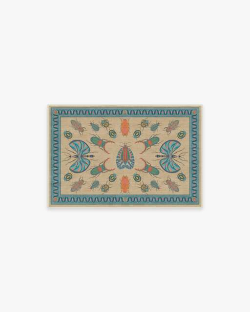 Flutterby Multicolor Rug by Iris Apfel Brown - 60x90 - Machine Washable Area Rug - Kid & Pet Friendly - Indoor Rugs - Ruggable - image 1