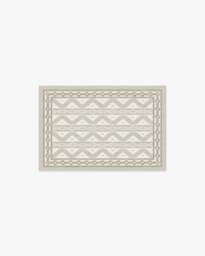 Ava Ikat Beige Flatwoven Rug by Mrs. Alice - 60x90 - Machine Washable Area Rug - Kid & Pet Friendly - Indoor Rugs - Ruggable - thumbnail 1