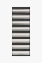 Marina Stripe Black Outdoor Rug - 75x215 - Machine Washable Area Rug - Kid & Pet Friendly - Outdoor Rugs - Ruggable - thumbnail 1