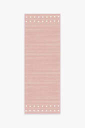Dot Border Pink Flatwoven Rug - 75x215 - Machine Washable Area Rug - Kid & Pet Friendly - Indoor Rugs - Ruggable - thumbnail 1