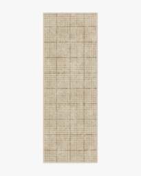 Glen Tartan Camel & Burgundy Rug - 75x215 - Machine Washable Area Rug - Kid & Pet Friendly - Indoor Rugs - Ruggable - thumbnail 1