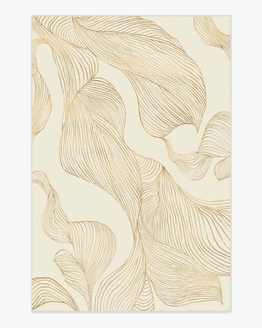 Sana Cream & Gold Rug - 200x290 - Machine Washable Area Rug - Kid & Pet Friendly - Indoor Rugs - Ruggable - image 1