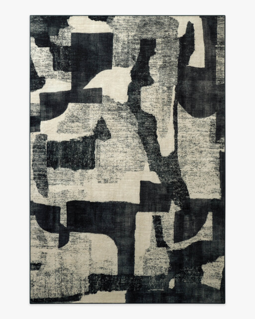 Riven Charcoal & Cream Rug - 200x290 - Machine Washable Area Rug - Kid & Pet Friendly - Indoor Rugs - Ruggable - image 1