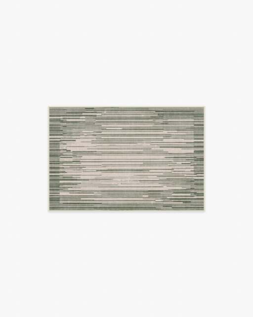 Striated Border Olive Green Rug - 60x90 - Machine Washable Area Rug - Kid & Pet Friendly - Indoor Rugs - Ruggable