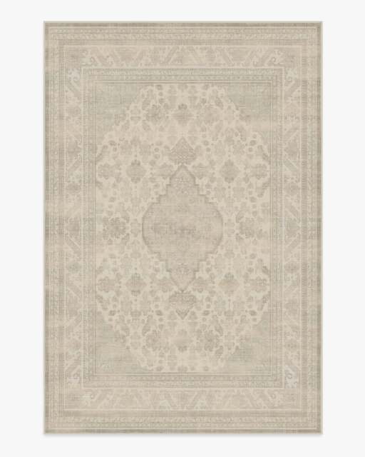 Rowan Soft Grey & Ivory Flatwoven Rug - 185x275 - Machine Washable Area Rug - Kid & Pet Friendly - Indoor Rugs - Ruggable - image 1
