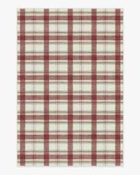 Piper Tartan Burgundy Rug - 185x275 - Machine Washable Area Rug - Kid & Pet Friendly - Indoor Rugs - Ruggable - thumbnail 1