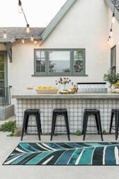 Ombra Teal Outdoor Rug - 275x365 - Machine Washable Area Rug - Kid & Pet Friendly - Outdoor Rugs - Ruggable - thumbnail 2