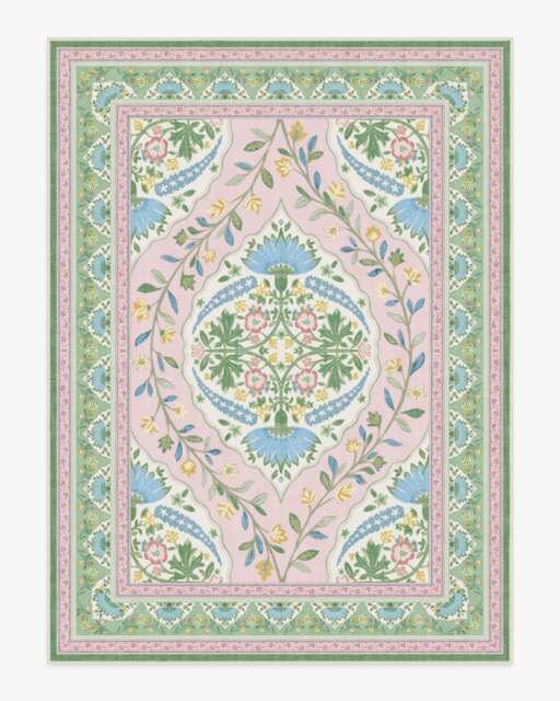 Skye Pink Outdoor Rug by Mrs. Alice - 275x365 - Machine Washable Area Rug - Kid & Pet Friendly - Indoor Rugs - Ruggable - image 1