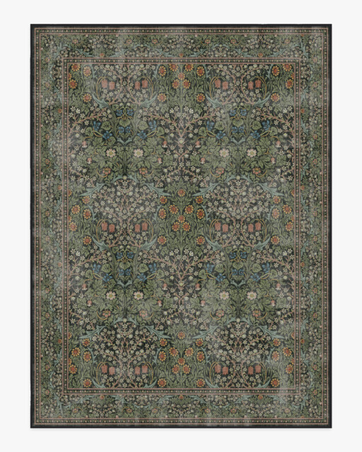 Blackthorn Forest Green Rug by Morris & Co. - 275x365 - Machine Washable Area Rug - Kid & Pet Friendly - Indoor Rugs - Ruggable - image 1