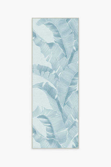 Banana Leaf Soft Blue Outdoor Rug by Gray Malin - 75x215 - Machine Washable Area Rug - Kid & Pet Friendly - Outdoor Rugs - Ruggable - image 1
