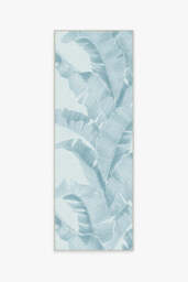 Banana Leaf Soft Blue Outdoor Rug by Gray Malin - 75x215 - Machine Washable Area Rug - Kid & Pet Friendly - Outdoor Rugs - Ruggable - thumbnail 1