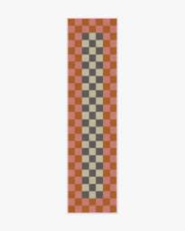 Jonathan Adler Checker Border Pink & Orange Rug - 75x305 - Machine Washable Area Rug - Kid & Pet Friendly - Indoor Rugs - Ruggable - thumbnail 1