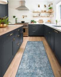 Serenata Slate Blue Flatwoven Rug - 185x275 - Machine Washable Area Rug - Kid & Pet Friendly - Indoor Rugs - Ruggable - thumbnail 2