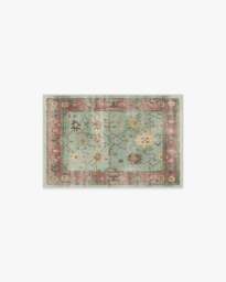 Jemima Sage and Rosewood Flatwoven Rug - 60x90 - Machine Washable Area Rug - Kid & Pet Friendly - Indoor Rugs - Ruggable - thumbnail 1