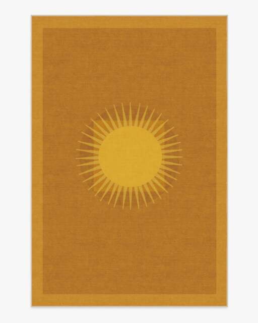 Helios Gold Rug by Matthew Williamson - 185x275 - Machine Washable Area Rug - Kid & Pet Friendly - Indoor Rugs - Ruggable
