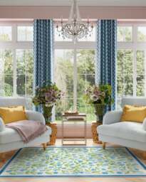 Garden Party Blue Flatwoven Rug by Mrs. Alice - 60x90 - Machine Washable Area Rug - Kid & Pet Friendly - Indoor Rugs - Ruggable - thumbnail 3