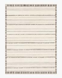 Hemma Cream & Charcoal Flatwoven Rug - 275x365 - Machine Washable Area Rug - Kid & Pet Friendly - Indoor Rugs - Ruggable
