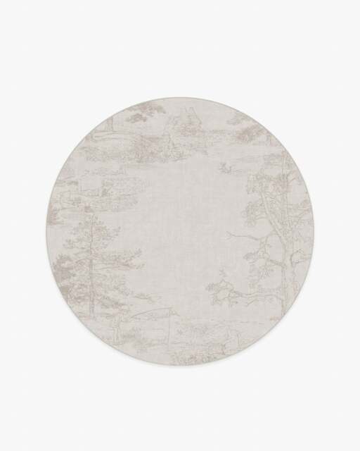 Hundred Acre Wood Soft Grey Rug - 185 Round - Machine Washable Area Rug - Kid & Pet Friendly - Indoor Rugs - Ruggable - image 1