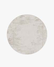 Hundred Acre Wood Soft Grey Rug - 185 Round - Machine Washable Area Rug - Kid & Pet Friendly - Indoor Rugs - Ruggable - thumbnail 1