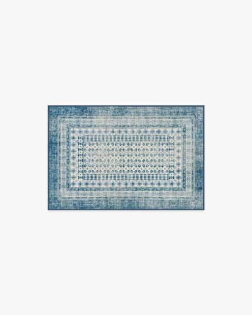 Cyrus Ocean and Ivory Rug - 60x90 - Machine Washable Area Rug - Kid & Pet Friendly - Indoor Rugs - Ruggable - image 1