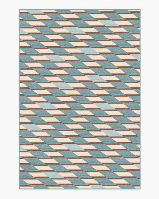 Tess Slate Blue Flatwoven Rug - 185x275 - Machine Washable Area Rug - Kid & Pet Friendly - Indoor Rugs - Ruggable - image 1