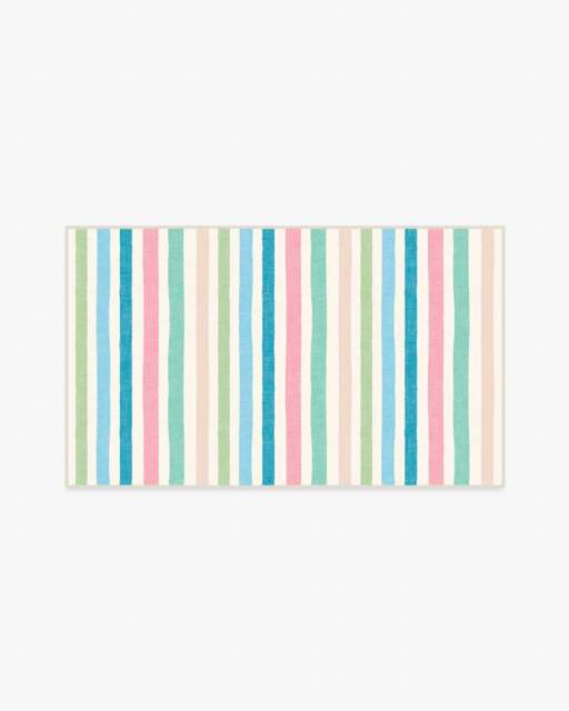 Sunbeam Stripe Multicolour Rug Blue - 90x150 - Machine Washable Area Rug - Kid & Pet Friendly - Indoor Rugs - Ruggable - image 1