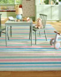 Sunbeam Stripe Multicolour Rug Blue - 90x150 - Machine Washable Area Rug - Kid & Pet Friendly - Indoor Rugs - Ruggable - thumbnail 2