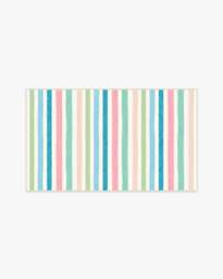 Sunbeam Stripe Multicolour Rug Blue - 90x150 - Machine Washable Area Rug - Kid & Pet Friendly - Indoor Rugs - Ruggable - thumbnail 1