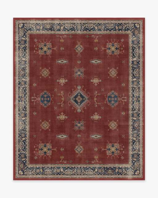 Verena Amber Red Flatwoven Rug - 245x305 - Machine Washable Area Rug - Kid & Pet Friendly - Indoor Rugs - Ruggable - image 1