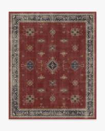 Verena Amber Red Flatwoven Rug - 245x305 - Machine Washable Area Rug - Kid & Pet Friendly - Indoor Rugs - Ruggable - thumbnail 1