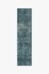 Sudaria Solid Teal Blue Rug - 245 Round - Machine Washable Area Rug - Kid & Pet Friendly - Indoor Rugs - Ruggable - thumbnail 2