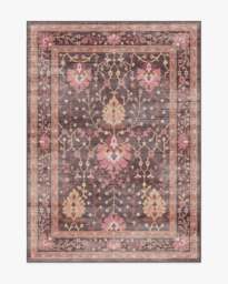 Serafina Coral & Burgundy Flatwoven Rug - 150x215 - Machine Washable Area Rug - Kid & Pet Friendly - Indoor Rugs - Ruggable