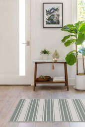 Marina Stripe Grey Outdoor Rug - 75x215 - Machine Washable Area Rug - Kid & Pet Friendly - Outdoor Rugs - Ruggable - thumbnail 2