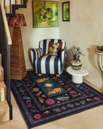 Lionâs Cub Charcoal Multicolour Rug by RIXO - 60x90 - Machine Washable Area Rug - Kid & Pet Friendly - Indoor Rugs - Ruggable - thumbnail 2