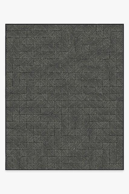 Parquet Black Outdoor Rug - 245x305 - Machine Washable Area Rug - Kid & Pet Friendly - Indoor Rugs - Ruggable - image 1