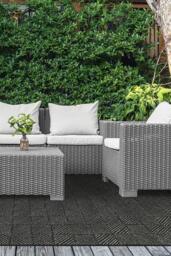 Parquet Black Outdoor Rug - 245x305 - Machine Washable Area Rug - Kid & Pet Friendly - Indoor Rugs - Ruggable - thumbnail 3