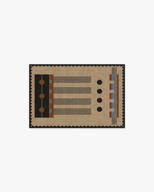 Kasi Black & Tan Flatwoven Rug by Architectural Digest - 60x90 - Machine Washable Area Rug - Kid & Pet Friendly - Indoor Rugs - Ruggable - image 1